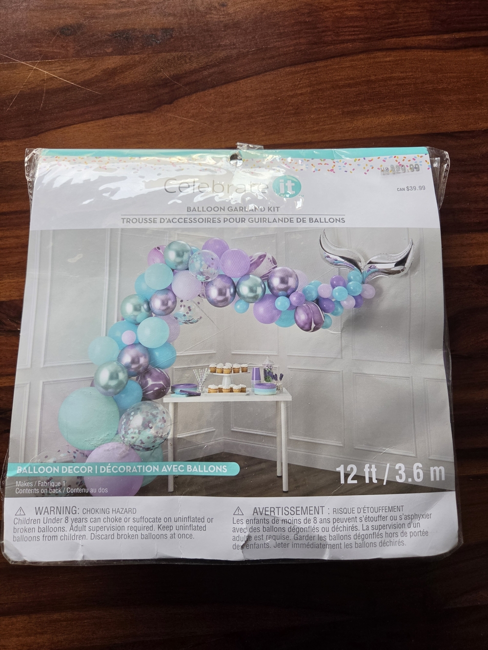 Celebrate It Aqua & Purple Balloon Garland Kit - 12 ft Balloon Decor